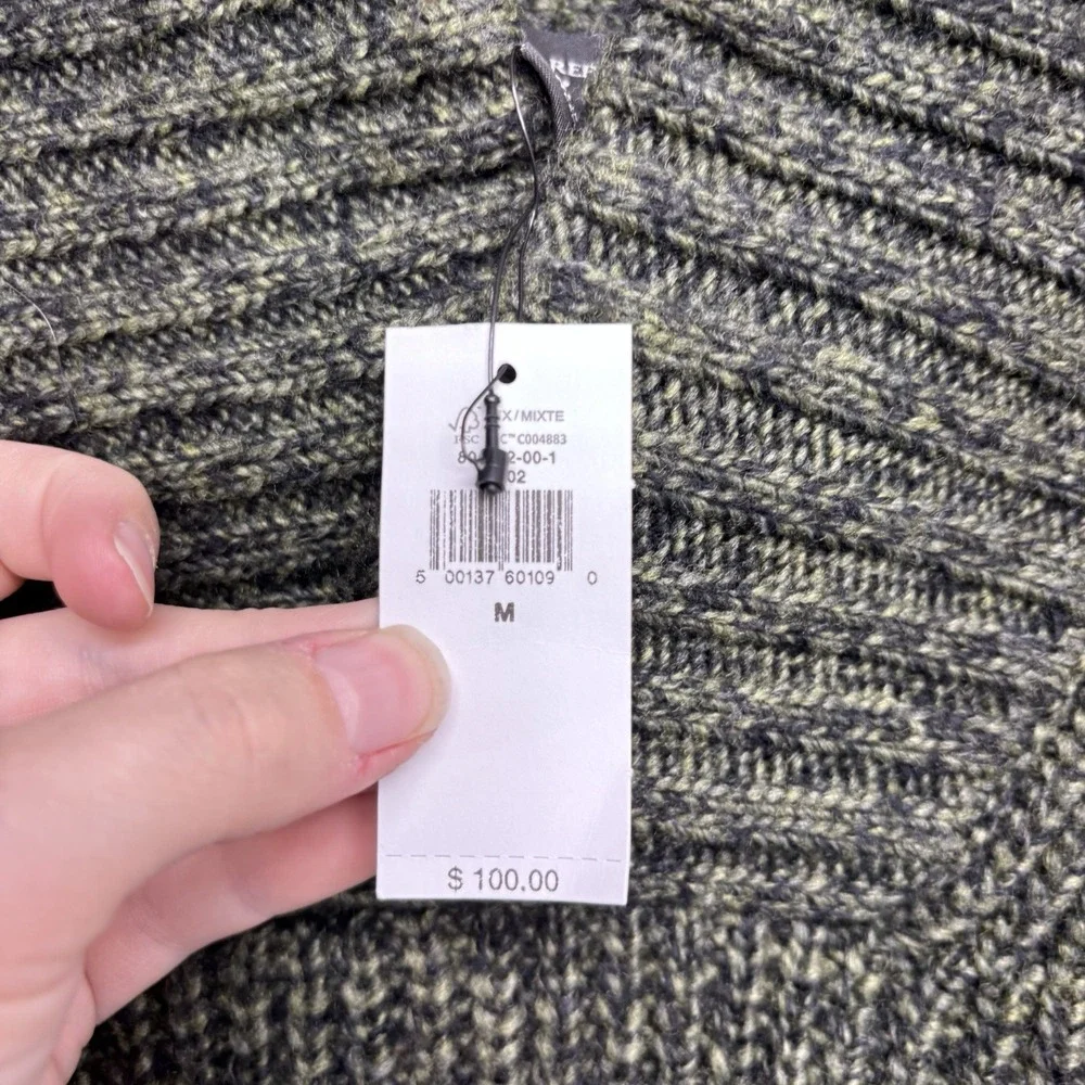 BANANA REPUBLIC Wool Blend Knit Sweater Mens Medium Green Shawl Neck Dress NWT